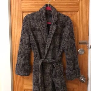 Zara Houndstooth Belted Jacket